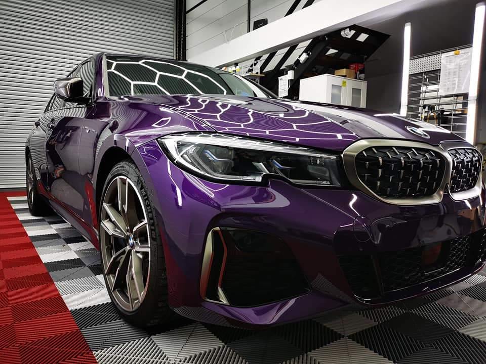 BMW 340i with special purple colour